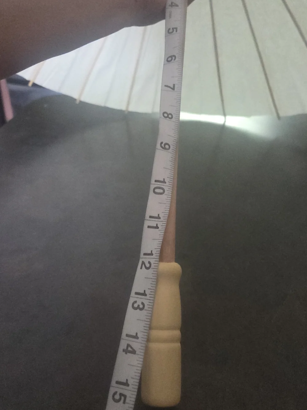 White Paper Parasol Umbrella Wood Bamboo Asian Wedding Decor 32”